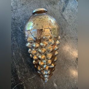 Vintage Glass Kugel Style Christmas Ornament Cluster Grapes Gold Large